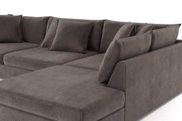 Rossita Lyx 4-seter Ekstra dyp Sofa med Sjeselong Høyre - Mørkegrå Kordfløyel - Møbler - Sofaer - Sofaer med sjeselong - 4 seters sofa med divan
