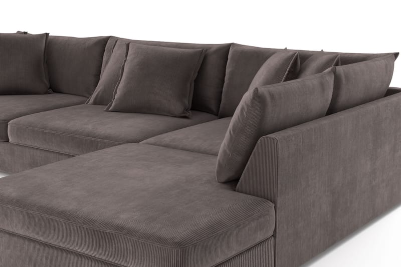 Rossita Lyx 4-seter Ekstra dyp Sofa med Sjeselong Høyre - Mørkegrå Kordfløyel - Møbler - Sofaer - Sofaer med sjeselong - 4 seters sofa med divan