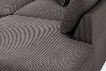 Rossita Lyx 4-seter Ekstra dyp Sofa med Sjeselong Høyre - Mørkegrå Kordfløyel - Møbler - Sofaer - Sofaer med sjeselong - 4 seters sofa med divan