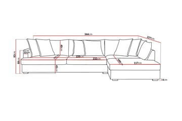 Rossita Lyx 4-seter Ekstra dyp Sofa med Sjeselong Høyre - Offwhite Manchester - Møbler - Sofaer - Sofaer med sjeselong - 4 seters sofa med divan