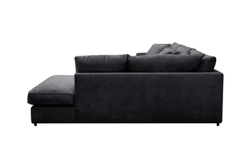 Rossita Lyx 4-seter Ekstra dyp Sofa med Sjeselong Høyre - Svart Chenille - Møbler - Sofaer - Sofaer med sjeselong - 4 seters sofa med divan