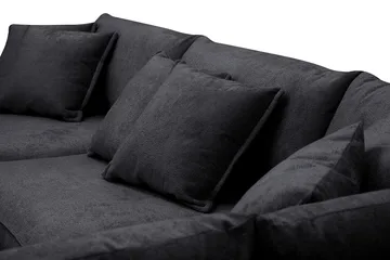 Rossita Lyx 4-seter Ekstra dyp Sofa med Sjeselong Høyre - Svart Chenille - Møbler - Sofaer - Sofaer med sjeselong - 4 seters sofa med divan