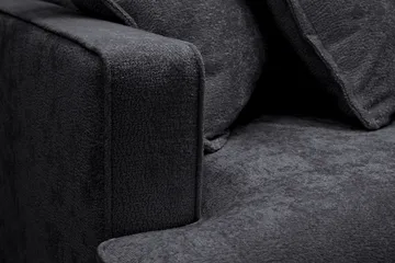Rossita Lyx 4-seter Ekstra dyp Sofa med Sjeselong Høyre - Svart Chenille - Møbler - Sofaer - Sofaer med sjeselong - 4 seters sofa med divan