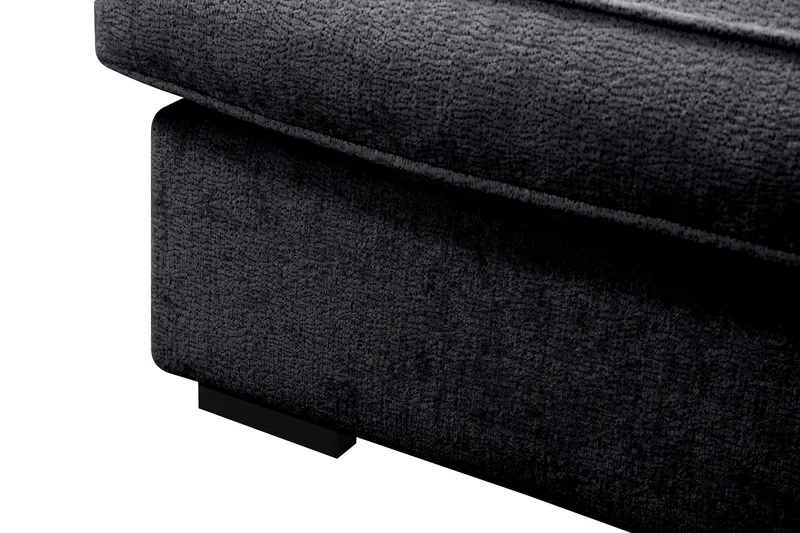 Rossita Lyx 4-seter Ekstra dyp Sofa med Sjeselong Høyre - Svart Chenille - Møbler - Sofaer - Sofaer med sjeselong - 4 seters sofa med divan