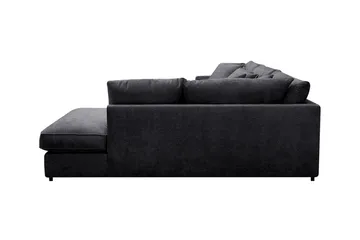Rossita Lyx 4-seter Ekstra dyp Sofa med Sjeselong Høyre - Svart Chenille - Møbler - Sofaer - Sofaer med sjeselong - 4 seters sofa med divan
