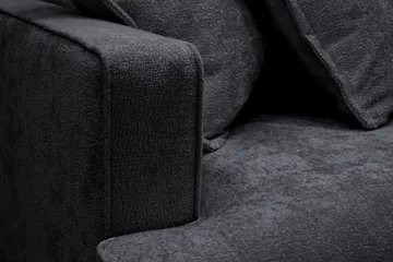 Rossita Lyx 4-seter Ekstra dyp Sofa med Sjeselong Høyre - Svart Chenille - Møbler - Sofaer - Sofaer med sjeselong - 4 seters sofa med divan