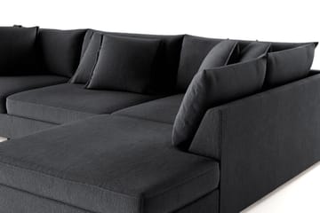 Rossita Lyx 4-seter Ekstra dyp Sofa med Sjeselong Høyre - Svart Chenille - Møbler - Sofaer - Sofaer med sjeselong - 4 seters sofa med divan