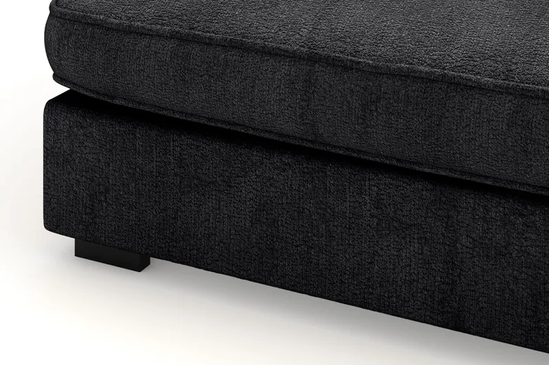 Rossita Lyx 4-seter Ekstra dyp Sofa med Sjeselong Høyre - Svart Chenille - Møbler - Sofaer - Sofaer med sjeselong - 4 seters sofa med divan
