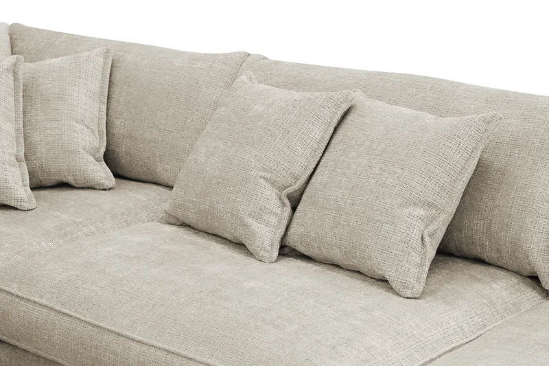Rossita Lyx 4-seter Ekstra dyp Sofa med Sjeselong Venstre - Beige Chenille - Møbler - Sofaer - Sofaer med sjeselong - 4 seters sofa med divan