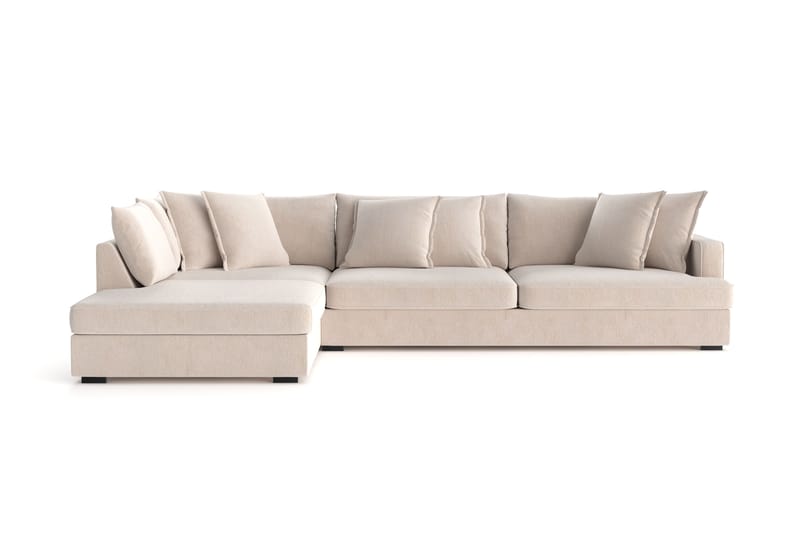 Rossita Lyx 4-seter Ekstra dyp Sofa med Sjeselong Venstre - Beige Chenille - Møbler - Sofaer - Sofaer med sjeselong - 4 seters sofa med divan