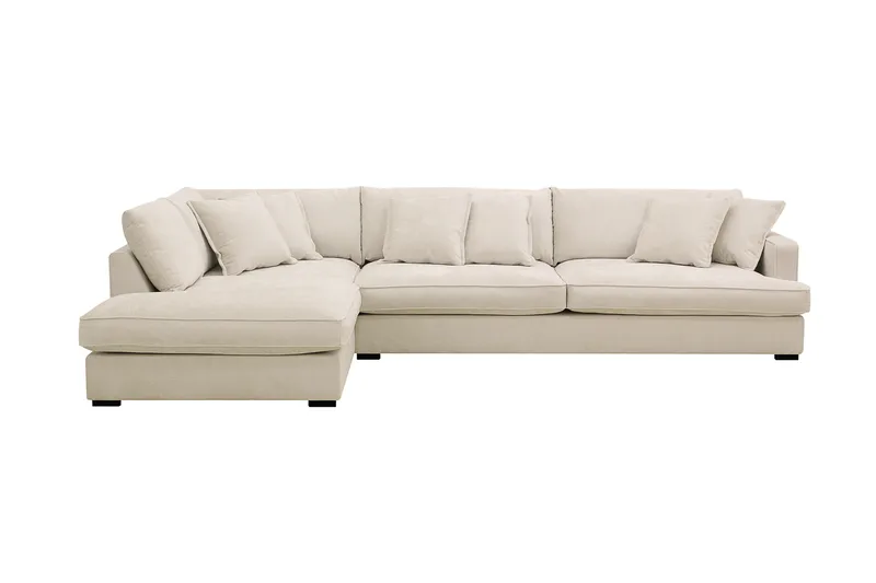 Rossita Lyx 4-seter Ekstra dyp Sofa med Sjeselong Venstre, Beige Chenille