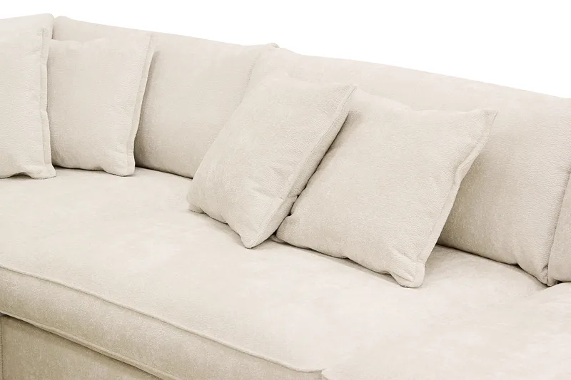 Rossita Lyx 4-seter Ekstra dyp Sofa med Sjeselong Venstre - Beige Chenille - Møbler - Sofaer - Sofaer med sjeselong - 4 seters sofa med divan