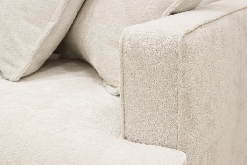 Rossita Lyx 4-seter Ekstra dyp Sofa med Sjeselong Venstre - Beige Chenille - Møbler - Sofaer - Sofaer med sjeselong - 4 seters sofa med divan