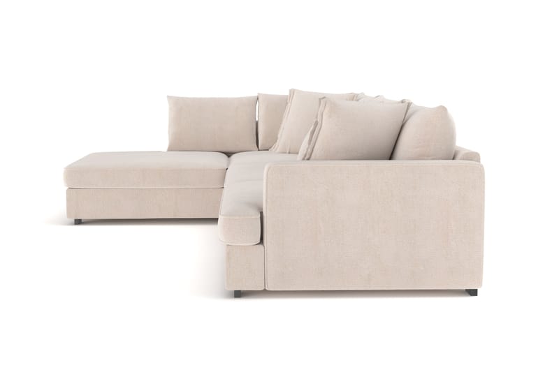 Rossita Lyx 4-seter Ekstra dyp Sofa med Sjeselong Venstre - Beige Chenille - Møbler - Sofaer - Sofaer med sjeselong - 4 seters sofa med divan
