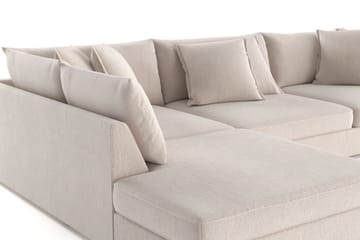 Rossita Lyx 4-seter Ekstra dyp Sofa med Sjeselong Venstre - Beige Chenille - Møbler - Sofaer - Sofaer med sjeselong - 4 seters sofa med divan