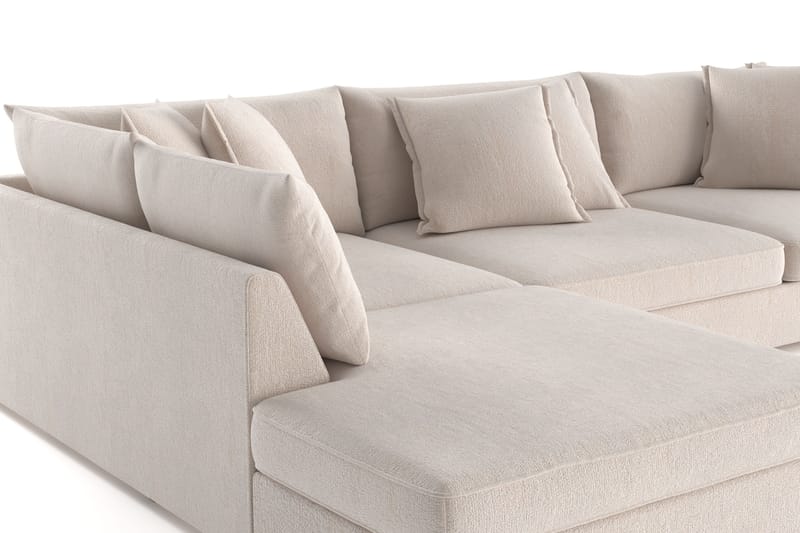 Rossita Lyx 4-seter Ekstra dyp Sofa med Sjeselong Venstre - Beige Chenille - Møbler - Sofaer - Sofaer med sjeselong - 4 seters sofa med divan