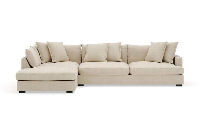 Rossita Lyx 4-seter Ekstra dyp Sofa med Sjeselong Venstre, Beige Chenille