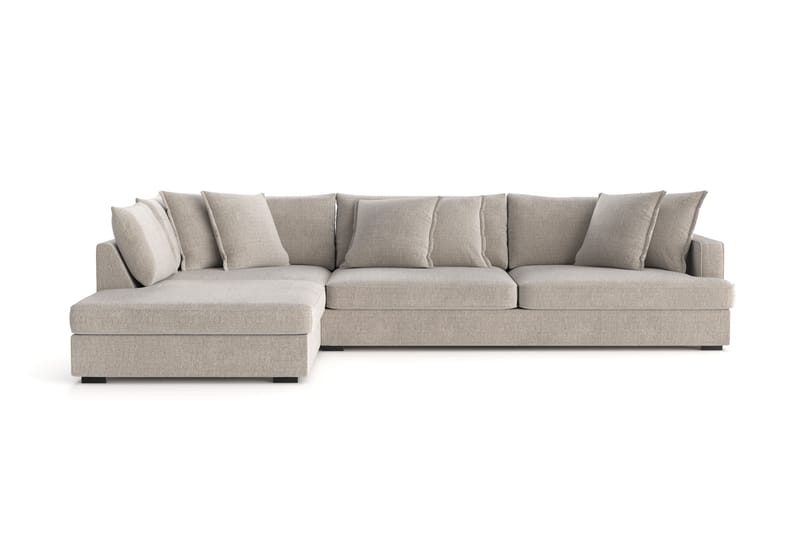 Rossita Lyx 4-seter Ekstra dyp Sofa med Sjeselong Venstre - Beige Chenille - Møbler - Sofaer - Sofaer med sjeselong - 4 seters sofa med divan