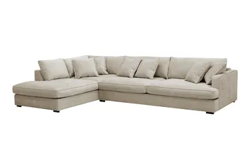 Rossita Lyx 4-seter Ekstra dyp Sofa med Sjeselong Venstre - Beige Chenille - Møbler - Sofaer - Sofaer med sjeselong - 4 seters sofa med divan
