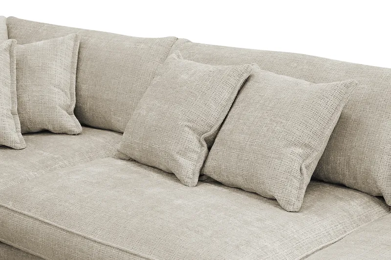 Rossita Lyx 4-seter Ekstra dyp Sofa med Sjeselong Venstre - Beige Chenille - Møbler - Sofaer - Sofaer med sjeselong - 4 seters sofa med divan