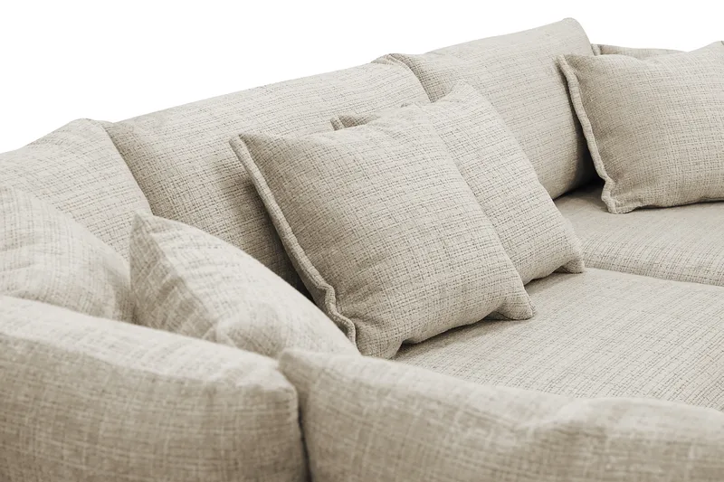 Rossita Lyx 4-seter Ekstra dyp Sofa med Sjeselong Venstre - Beige Chenille - Møbler - Sofaer - Sofaer med sjeselong - 4 seters sofa med divan
