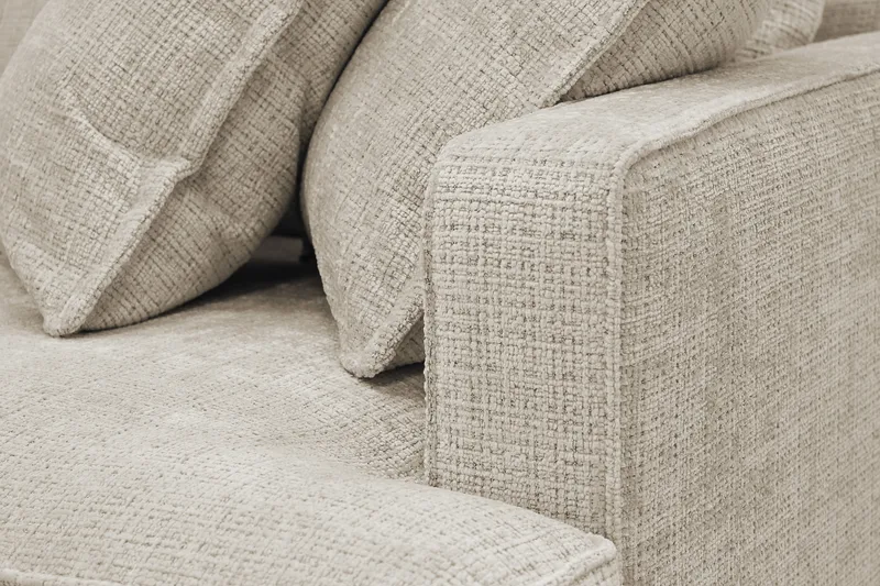 Rossita Lyx 4-seter Ekstra dyp Sofa med Sjeselong Venstre - Beige Chenille - Møbler - Sofaer - Sofaer med sjeselong - 4 seters sofa med divan