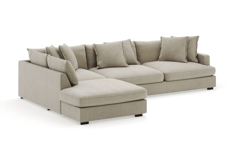 Rossita Lyx 4-seter Ekstra dyp Sofa med Sjeselong Venstre - Beige Chenille - Møbler - Sofaer - Sofaer med sjeselong - 4 seters sofa med divan
