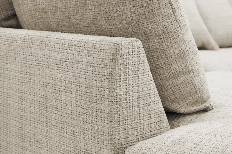 Rossita Lyx 4-seter Ekstra dyp Sofa med Sjeselong Venstre - Beige Chenille - Møbler - Sofaer - Sofaer med sjeselong - 4 seters sofa med divan