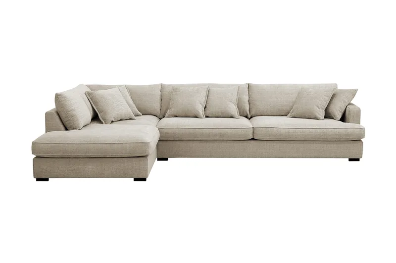 Rossita Lyx 4-seter Ekstra dyp Sofa med Sjeselong Venstre, Beige Chenille