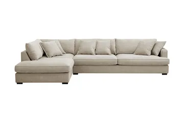 Rossita Lyx 4-seter Ekstra dyp Sofa med Sjeselong Venstre - Beige Chenille - Møbler - Sofaer - Sofaer med sjeselong - 4 seters sofa med divan