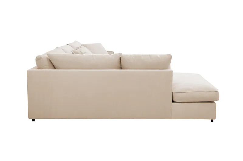 Rossita Lyx 4-seter Ekstra dyp Sofa med Sjeselong Venstre - Beige Kordfløyel - Møbler - Sofaer - Sofaer med sjeselong - 4 seters sofa med divan
