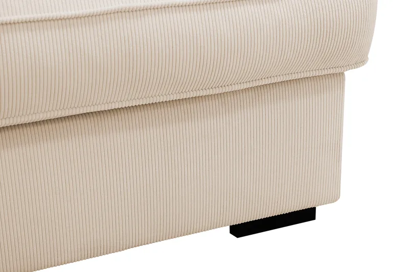 Rossita Lyx 4-seter Ekstra dyp Sofa med Sjeselong Venstre - Beige Kordfløyel - Møbler - Sofaer - Sofaer med sjeselong - 4 seters sofa med divan