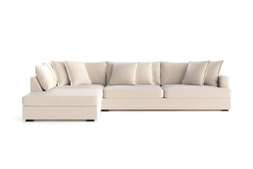 Rossita Lyx 4-seter Ekstra dyp Sofa med Sjeselong Venstre - Beige Kordfløyel - Møbler - Sofaer - Sofaer med sjeselong - 4 seters sofa med divan