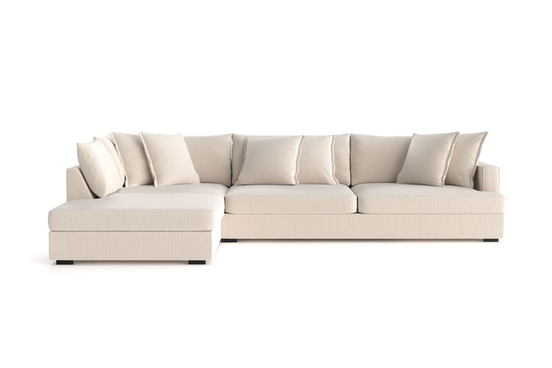 Rossita Lyx 4-seter Ekstra dyp Sofa med Sjeselong Venstre - Beige Kordfløyel - Møbler - Sofaer - Sofaer med sjeselong - 4 seters sofa med divan