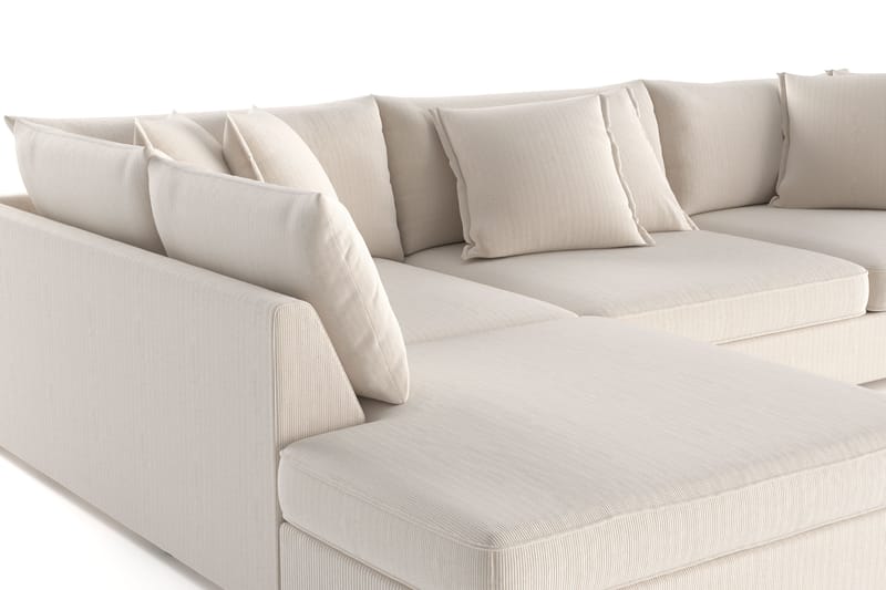 Rossita Lyx 4-seter Ekstra dyp Sofa med Sjeselong Venstre - Beige Kordfløyel - Møbler - Sofaer - Sofaer med sjeselong - 4 seters sofa med divan