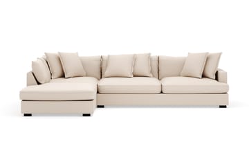 Rossita Lyx 4-seter Ekstra dyp Sofa med Sjeselong Venstre - Beige Kordfløyel - Møbler - Sofaer - Sofaer med sjeselong - 4 seters sofa med divan