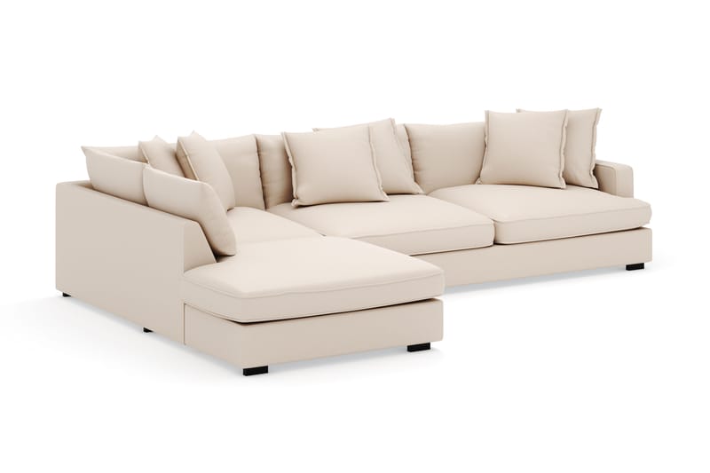 Rossita Lyx 4-seter Ekstra dyp Sofa med Sjeselong Venstre - Beige Kordfløyel - Møbler - Sofaer - Sofaer med sjeselong - 4 seters sofa med divan