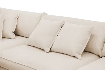 Rossita Lyx 4-seter Ekstra dyp Sofa med Sjeselong Venstre - Beige Kordfløyel - Møbler - Sofaer - Sofaer med sjeselong - 4 seters sofa med divan
