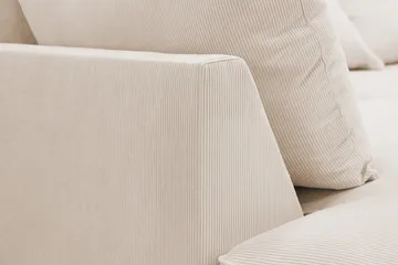 Rossita Lyx 4-seter Ekstra dyp Sofa med Sjeselong Venstre - Beige Kordfløyel - Møbler - Sofaer - Sofaer med sjeselong - 4 seters sofa med divan