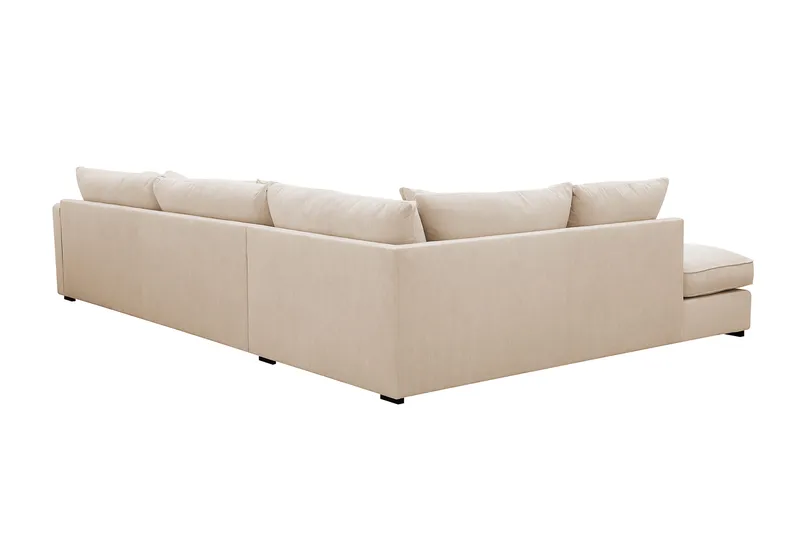 Rossita Lyx 4-seter Ekstra dyp Sofa med Sjeselong Venstre - Beige Kordfløyel - Møbler - Sofaer - Sofaer med sjeselong - 4 seters sofa med divan