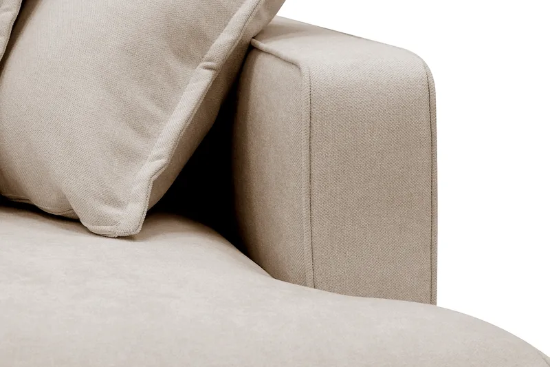 Rossita Lyx 4-seter Ekstra dyp Sofa med Sjeselong Venstre - Beige Stoff - Møbler - Sofaer - Sofaer med sjeselong - 4 seters sofa med divan