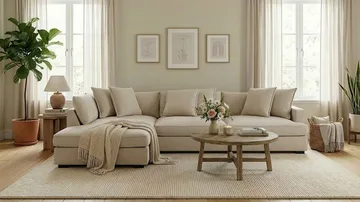 Rossita Lyx 4-seter Ekstra dyp Sofa med Sjeselong Venstre - Beige Stoff - Møbler - Sofaer - Sofaer med sjeselong - 4 seters sofa med divan