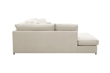 Rossita Lyx 4-seter Ekstra dyp Sofa med Sjeselong Venstre - Beige Stoff - Møbler - Sofaer - Sofaer med sjeselong - 4 seters sofa med divan