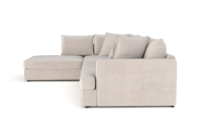 Rossita Lyx 4-seter Ekstra dyp Sofa med Sjeselong Venstre - Beige Stoff - Møbler - Sofaer - Sofaer med sjeselong - 4 seters sofa med divan