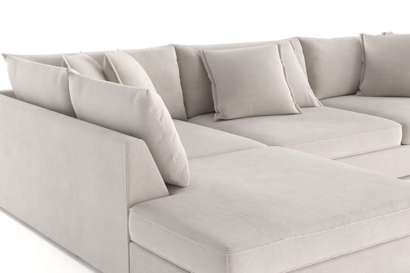 Rossita Lyx 4-seter Ekstra dyp Sofa med Sjeselong Venstre - Beige Stoff - Møbler - Sofaer - Sofaer med sjeselong - 4 seters sofa med divan
