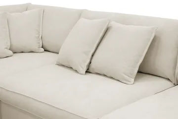 Rossita Lyx 4-seter Ekstra dyp Sofa med Sjeselong Venstre - Beige Stoff - Møbler - Sofaer - Sofaer med sjeselong - 4 seters sofa med divan