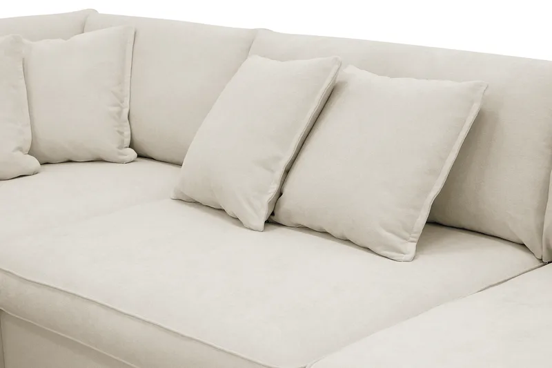 Rossita Lyx 4-seter Ekstra dyp Sofa med Sjeselong Venstre - Beige Stoff - Møbler - Sofaer - Sofaer med sjeselong - 4 seters sofa med divan