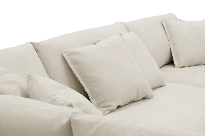 Rossita Lyx 4-seter Ekstra dyp Sofa med Sjeselong Venstre - Beige Stoff - Møbler - Sofaer - Sofaer med sjeselong - 4 seters sofa med divan