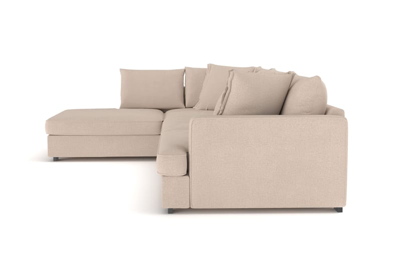 Rossita Lyx 4-seter Ekstra dyp Sofa med Sjeselong Venstre - Beige Stoff - Møbler - Sofaer - Sofaer med sjeselong - 4 seters sofa med divan