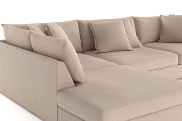 Rossita Lyx 4-seter Ekstra dyp Sofa med Sjeselong Venstre - Beige Stoff - Møbler - Sofaer - Sofaer med sjeselong - 4 seters sofa med divan
